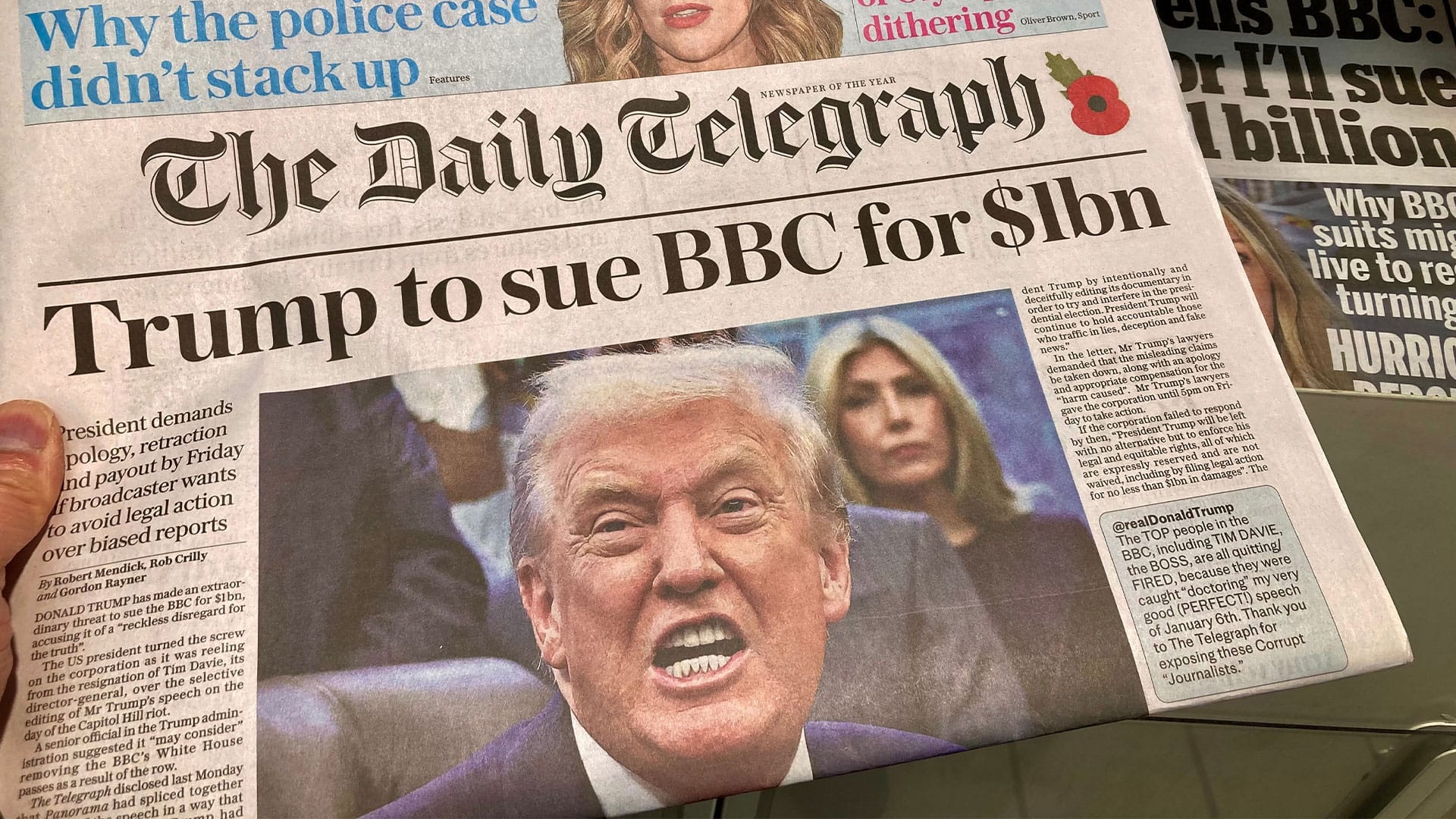 Trump verklagt BBC auf zehn Milliarden Dollar wegen Kapitol-Doku