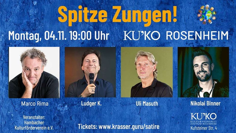 SPITZE ZUNGEN in Rosenheim, der Satiregipfel 4.11.2024 Beitragsbild