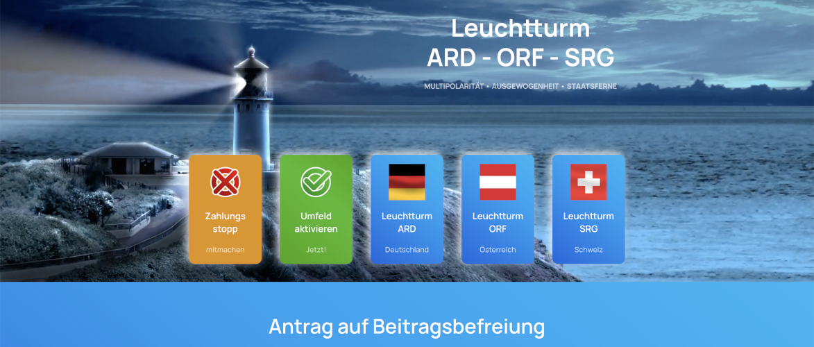 Leuchtturm ARD ORF SRG – Initiative zur Beitragsbefreiung Beitragsbild