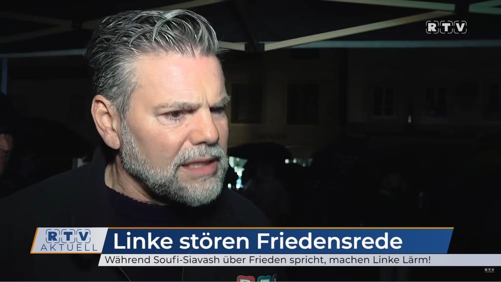Kayvan Soufi-Siavash: Linke stören Friedensrede – Polizei zieht den Stecker! Beitragsbild