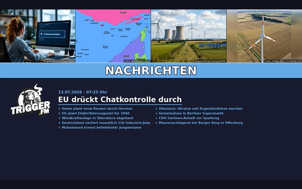 TriggerFM: Nachrichten der Freien Medien vom 13.07.2026 Beitragsbild