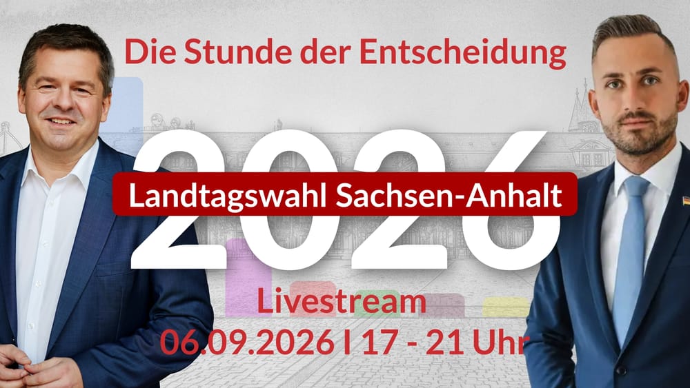 Livestream zur Landtagswahl in Sachsen-Anhalt am 6.9.2026 ab 17.00 Uhr Beitragsbild