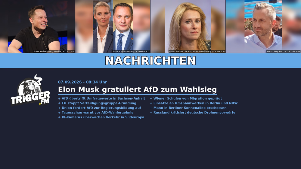 TriggerFM: Nachrichten der Freien Medien vom 07.09.2026 Beitragsbild