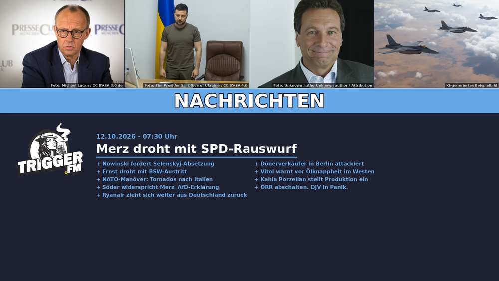 TriggerFM: Nachrichten der Freien Medien vom 12.10.2026 Beitragsbild
