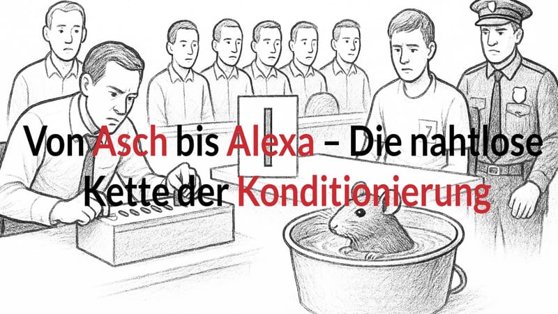 apolut fragt. KI antwortet: Von Asch bis Alexa – Die nahtlose Kette der Konditionierung Beitragsbild