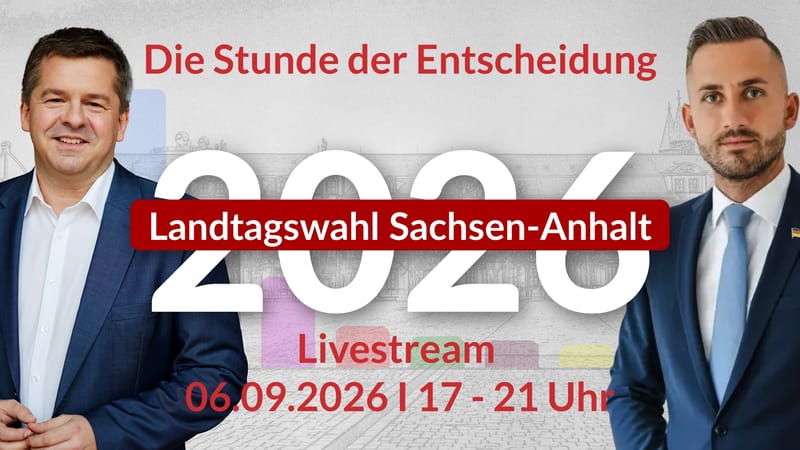 Livestream zur Landtagswahl in Sachsen-Anhalt am 6.9.2026 ab 17.00 Uhr Beitragsbild